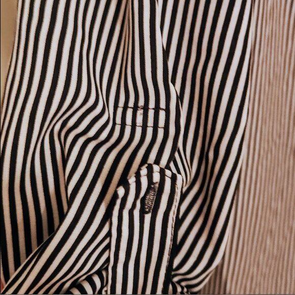 Notations Women's Button Down Shirt - Black/White Stripes - XL - Picture 11 of 11